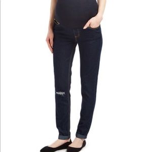 Over-Belly Distressed Maternity Skinny Jeans